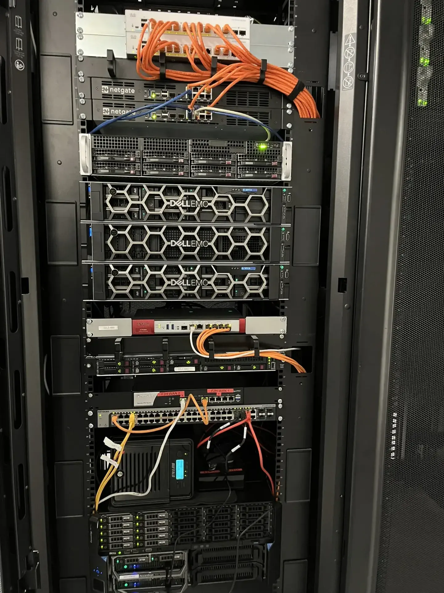 A customer's private 42U full rack cabinet inside the Fast2host Cambridge data centre