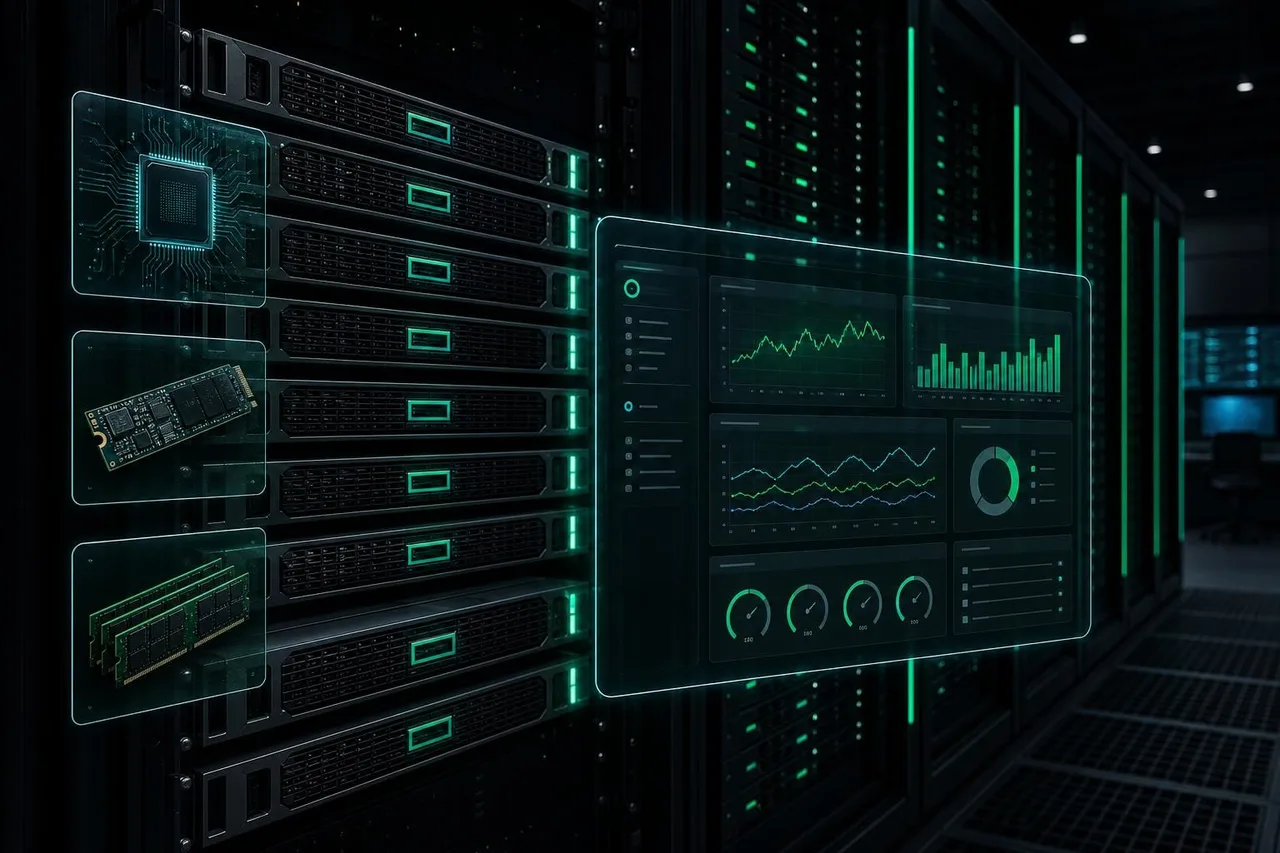 HPE ProLiant dedicated servers racked in the Fast2host Cambridge Tier III data centre